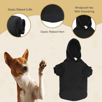 Dog Sweaters for Small Dogs Security Dog Hoodie Warm Cozy Brushed Fleece Interior Dog Clothes with Pocket Dog Hoodie for Small Dogs Puppy Sweatshirt(XS)