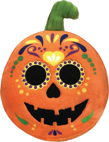 Huxley & Kent for Dogs | Sugar Skull Pumpkin | Halloween Power Plush Dog Toy with Squeaker | Funny Dog Toy Gift | Fun, Durable, and Safe | H&K Squeaky Dog Toys