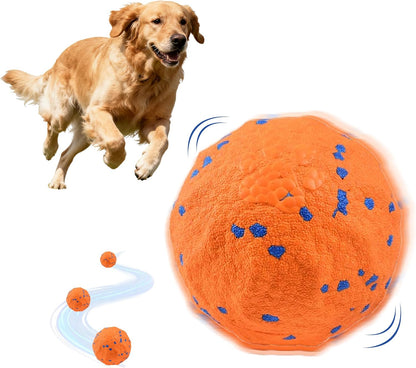 Interactive Dog Ball - Large E-TPU Automatic Vibrating Toy for Medium/Large Dogs, Motion-Activated Active Rolling Balls, Indoor/Outdoor Chew Proof Toy to Relieve Boredom & Anxiety(Orange,Large)