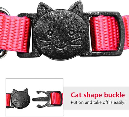 Cat Collar,Personalized Embroidered Nylon Cat ID Collars with Bell - Custom Text with Pet Name and Phone Number … (Cat Collar)