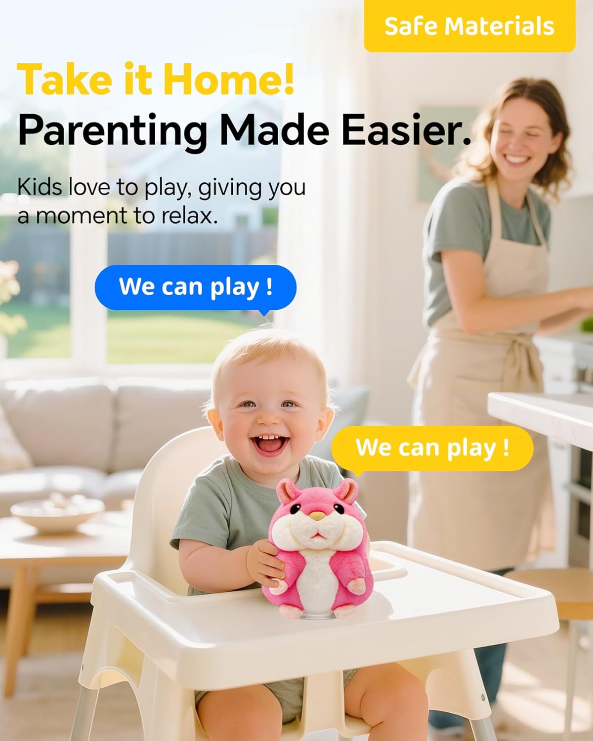 Talking Hamster Repeats What You Say,2025 Top Christmas Funny Gifts,Toddler Toys for Ages 2-4 5-7 8-13 Girls Pink Stocking+Stuffers Kids Interactive Dolls,a Most Popular Stuffed Animal Plush