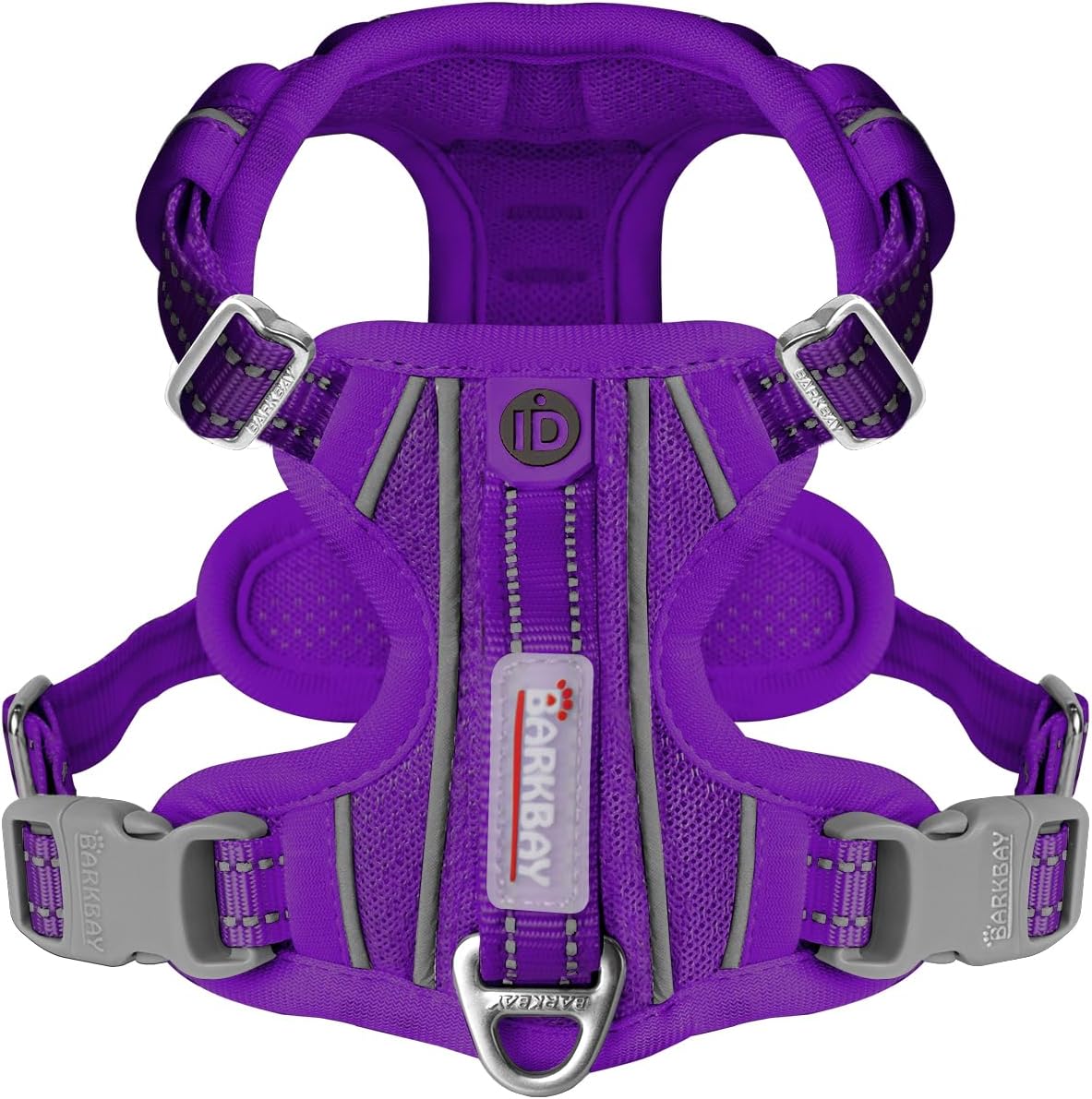 BARKBAY Dog Harness No Pull with ID Tag Pocket - Heavy Duty, Reflective, Easy Control for Small Dogs(Purple,S)