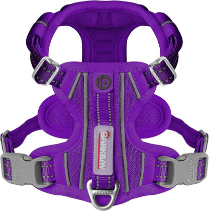 BARKBAY Dog Harness No Pull with ID Tag Pocket - Heavy Duty, Reflective, Easy Control for Small Dogs(Purple,S)