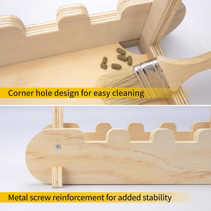 Chinchilla Suspension Bridge Wooden,Small Animals Wooden Bridge and Platform,Chinchilla Habitat Toys for Squirrel Hamster Ferret Guinea Pig Sturdy Easy to Clean