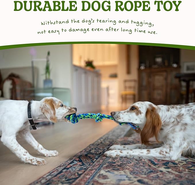 2 Pack Dog Rope Toy for Small Dogs, Puppy Teething Toys, Durable Cotton Puppy Chew Toys for Teething, Small Dog Toys for Aggressive Chewers, Interactive Tug of War Dog Toy for Puppies Boredom