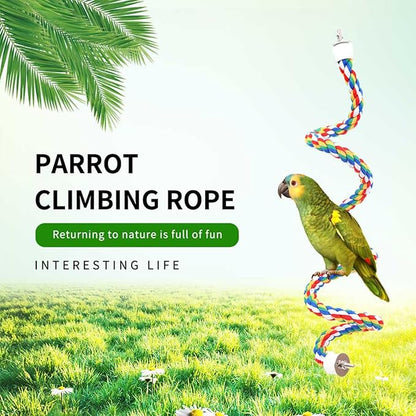 31.5-Inch × 0.8-Inch Diameter Nipple Style Bird Rope Perch, Bird cage Accessories, Rope perches for Conures,Parrots,Cockatiel,Lovebird,Budgerigar,Parakeet perches Birds Standing Pole