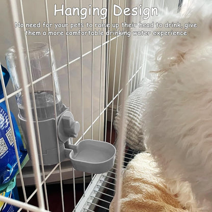 Tfwadmx Rabbit Watter Bottle 17oz Hanging Guinea Pig Automatic Water Dispenser No Drip Small Animal Cage Water Feeder Bowl for Bunny Chinchilla Hedgehog Ferret 2PCS (Grey)