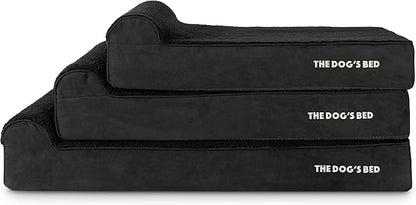 The Dog’s Bed Orthopedic Headrest Dog Bed Large Black Plush, Memory Foam, Pain Relief for Arthritis, Hip & Elbow Dysplasia, Post Surgery, Lameness, Waterproof Washable Cover
