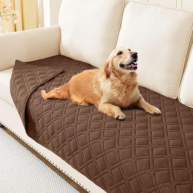 hyha Waterproof Dog Bed Blanket, Soft Pet Blankets, Waterproof Couch Cover for Dogs, Reversible Sofa Covers Washable for Furniture (30x70 Inch, Brown/Brown)