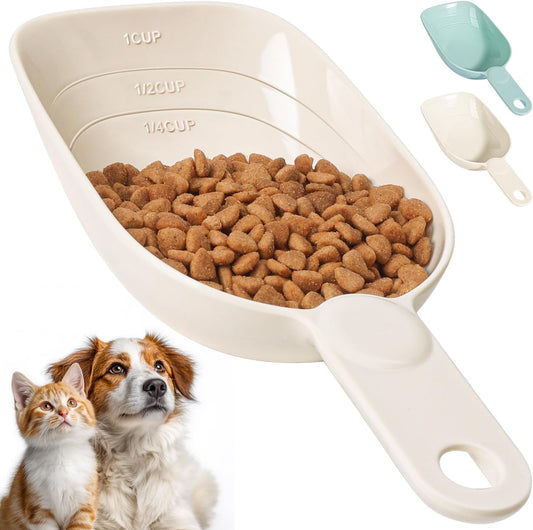 Dog Food Scoop 1 Cup, One Cup Measuring Cup, Food-Grade Melamine Pet Food Scoop, Durable 1 Cup Scoop with Precise Markings, BPA-Free & Dishwasher Safe (White, 8oz)