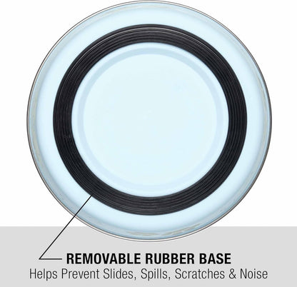 Loving Pets Bella Dog Bowls- Stainless Steel Dog & Cat Bowls - Spill Proof Dog Food Bowl, Cat Bowl, Puppy Essentials & Pet Supplies Great for Home & Travel (Medium 20-35 lbs, Murano Blue)