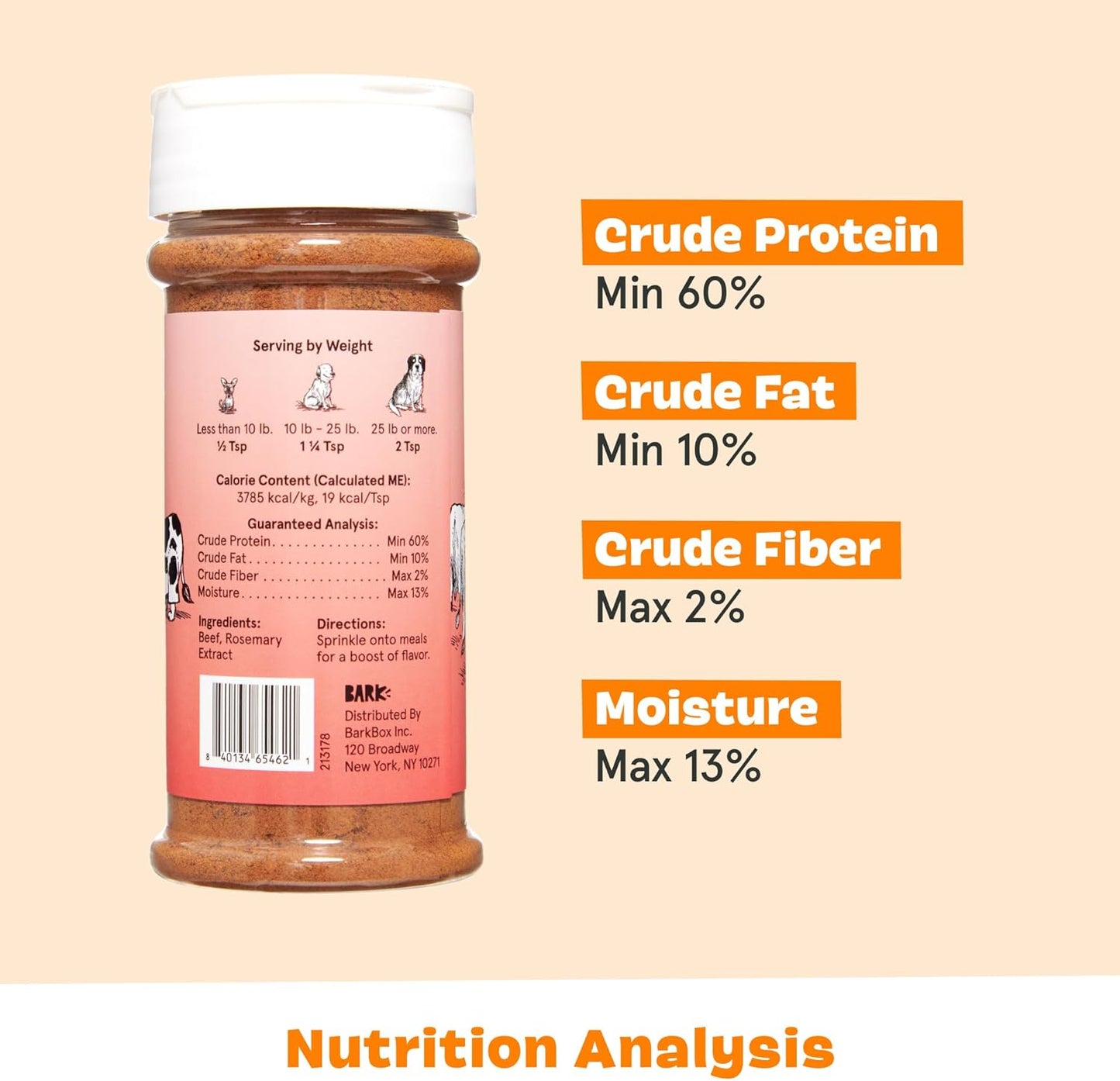 Barkbox Bada Bing Beef Dry Dog Food, Toppers with High Protein and Limited Ingredients Meal Enhancer for Large & Small Breeds - 4.6 Oz