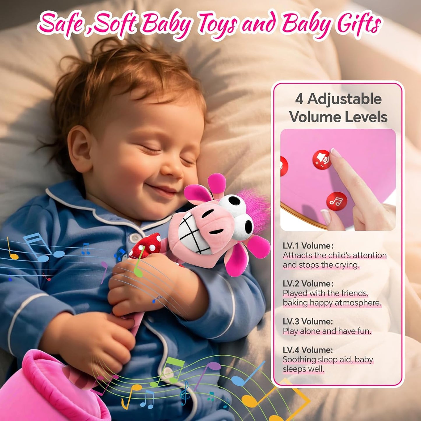 Talking Dancing Giraffe Toy,Personalized Baby a Shower Gifts for Girls, Top 100 Baby Toys Tummy Time Singing,Xmas Perfect Pink Babies Stocking Stuffers Kids 2025 Best Christmas Unique Gifts