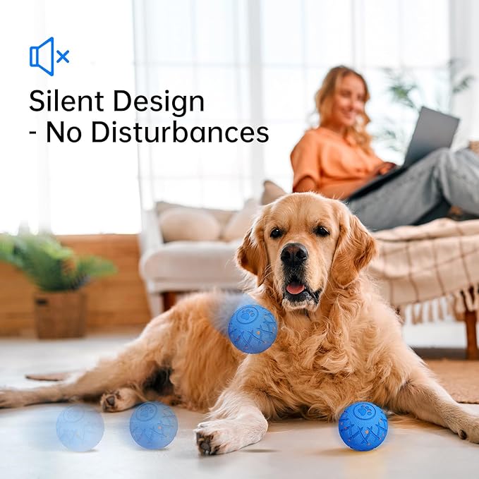Smart Interactive Dog Toy, Automatic Moving, Bouncing and Stimulation, E-TPU Silent Foam Material, IP54 Waterproof Rating, Active Rolling,Bouncing Ball for Medium and Large Dogs,Dog Birthday