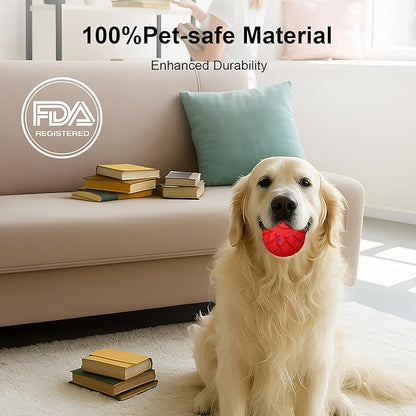 Smart Interactive Dog Toy, Automatic Moving, Bouncing and Stimulation, Silent Foam Material, IP54 Waterproof Rating, Active Rolling,Dog Ball for Medium and Large Dogs,Dog Birthday (Red)