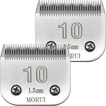 Detachable Pet Dog Clipper Blades UltraEdge Compatible with Oster A5,Wahl KM10 Series Clippers (10# 1.5mm- 2 Pack)