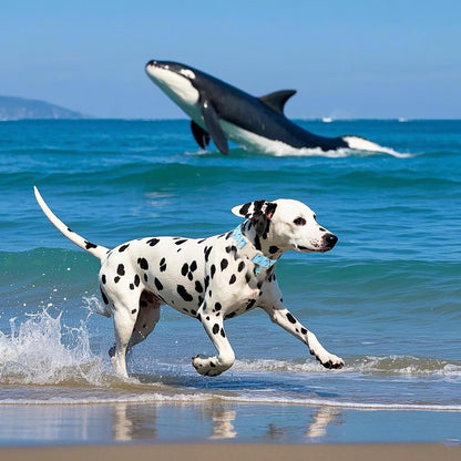 DOGWONG Summer Dog Collar, Cute Blue Whale Dog Collars, Adjustable Summer Shark Pet Collars Boy Male Coastal Beach Necklace for Small Medium Large Dogs