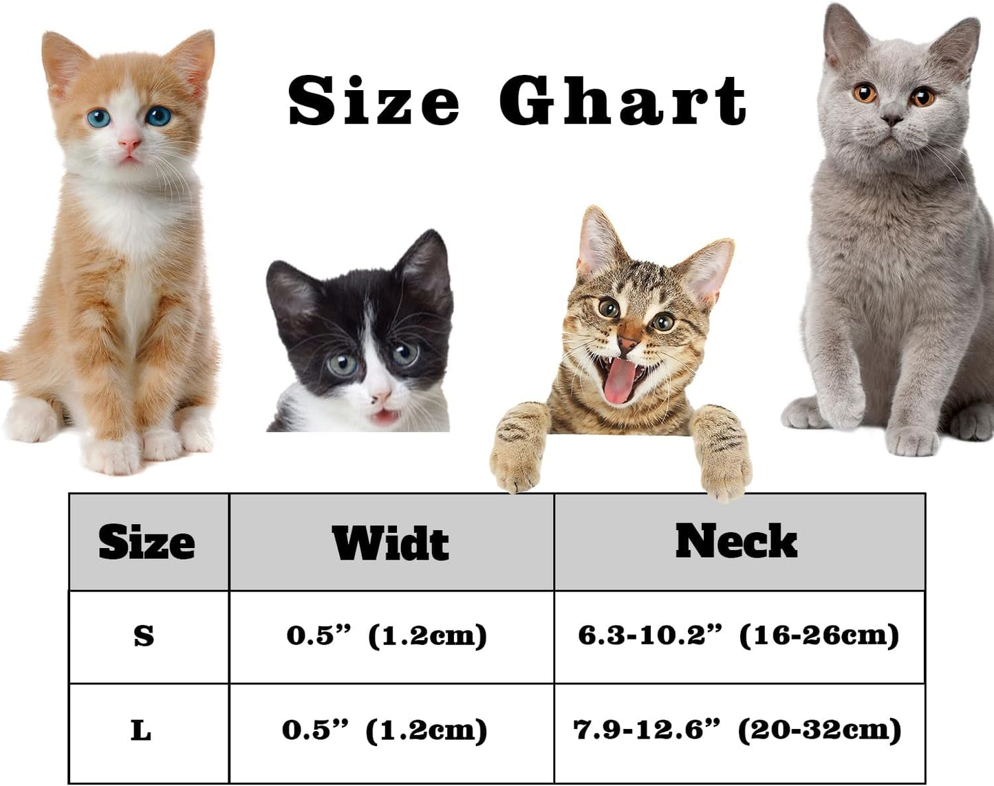 Personalized Cat Collar with Custom Name Plate, Customize Engraved Gold Metal Buckle, Adjustable Velvet Tough Nylon Cat ID Tag Collars with Bell