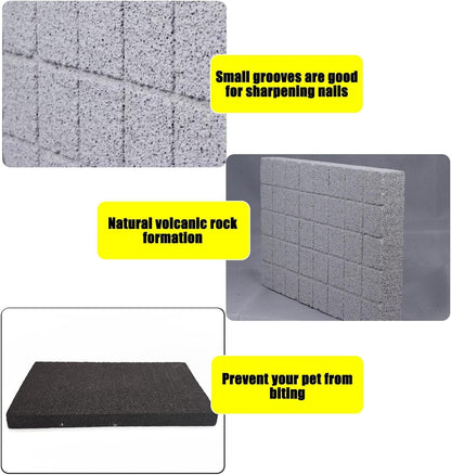 Hamiledyi Rabbit Scratch Foot Pads 2Pack Bunny Grinding Claw Pad Small Animals Lava Grinding Teeth Stone Hamster Chew Sweet Bamboo Treats Toy for Chinchilla Ferret Guinea Pig Rat Gerbil Hedgehog Black