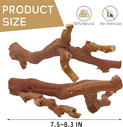 kathson 2PCS Wood Hamster Climbing Branches Decor, Natural Wooden Syrian Hamster Climb Chewing Toys, Rat Exercise Toys, Small Animal Habitat Decor Accessories for Dwarf Pets, Gerbils, Mice (7.8IN)