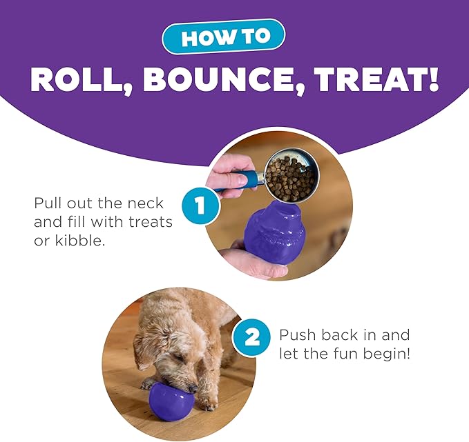 Outward Hound Lil' Snoop Interactive Treat Dispensing Dog Toy, Puzzle Ball Slow Feeder for Small to Medium Dogs, Mint-Scented for Mental Stimulation & Boredom Relief, BPA-Free, 3.9-Inch, Purple