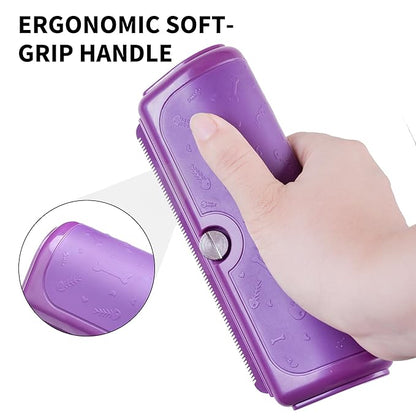 Cat & Dog Deshedding Brush – Purple Grooming Tool for Cats & Dogs, Gentle Fur Remover Comb, Comfortable Anti-Slip Handle, Easy to Clean