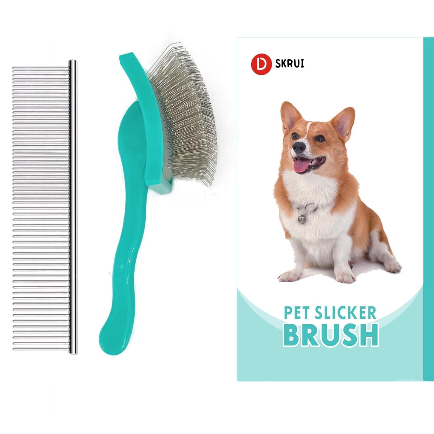 Extra Long Pin Dog Grooming Brush Haired Dogs & Pet Comb Value Kit,Dog Brushes for Goldendoodle, Labradoodle, Poodles - Pet Hair Brush for Medium & Long Haired Dogs-31mm pins