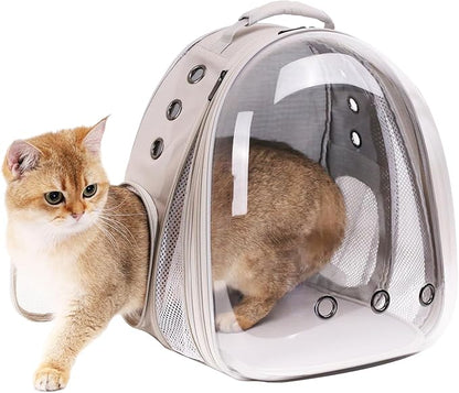 Front Expandable Cat Backpack, Fit up to 20 lbs, Space Capsule Bubble Window Pet Carrier Backpack for Large Fat Cat and Small Puppy
