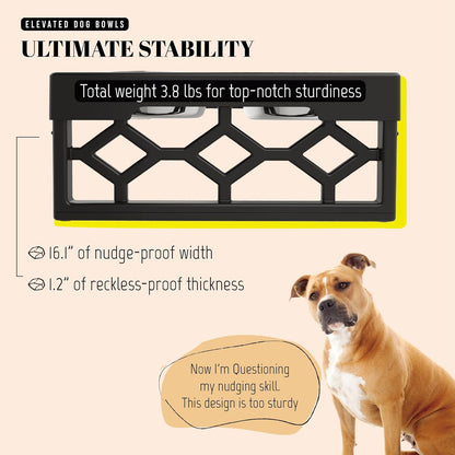 AVERYDAY Small Dog Bowls Elevated, 4 Height Adjustable Raised Dog Bowl Stand with 2 Stainless Steel Food and Water Bowls Set, Tall Dogs Feeding Station with Anti-Slip Base for Small Medium Breeds Dogs