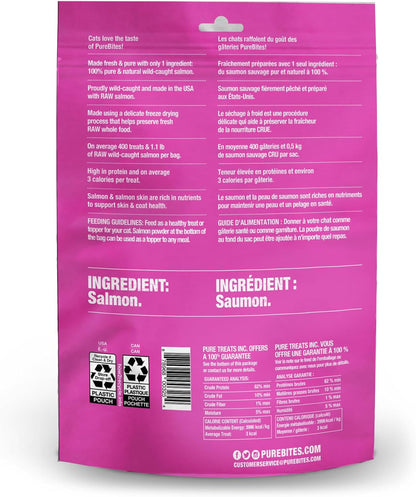 PureBites Freeze Dried Salmon Cat Treats, 4.7Oz | 134g - Jumbo Size