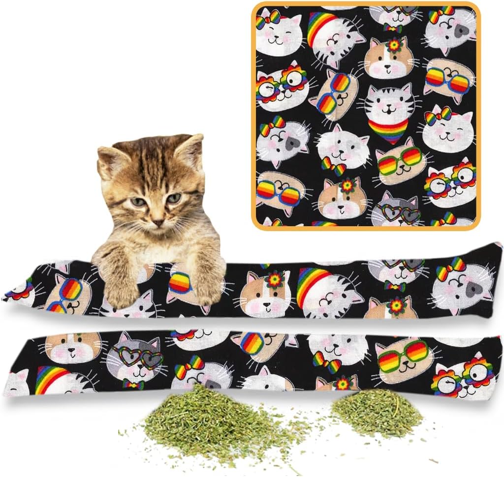 Catnip Kicker Toys – 15" Set of 2, Durable Cat & Kitten Kick Sticks, 100% Potent Catnip. Made in USA. Encourages Exercise & Play for Cats of All Breeds. Interactive Toy Relieves Boredom (Cool Cats)