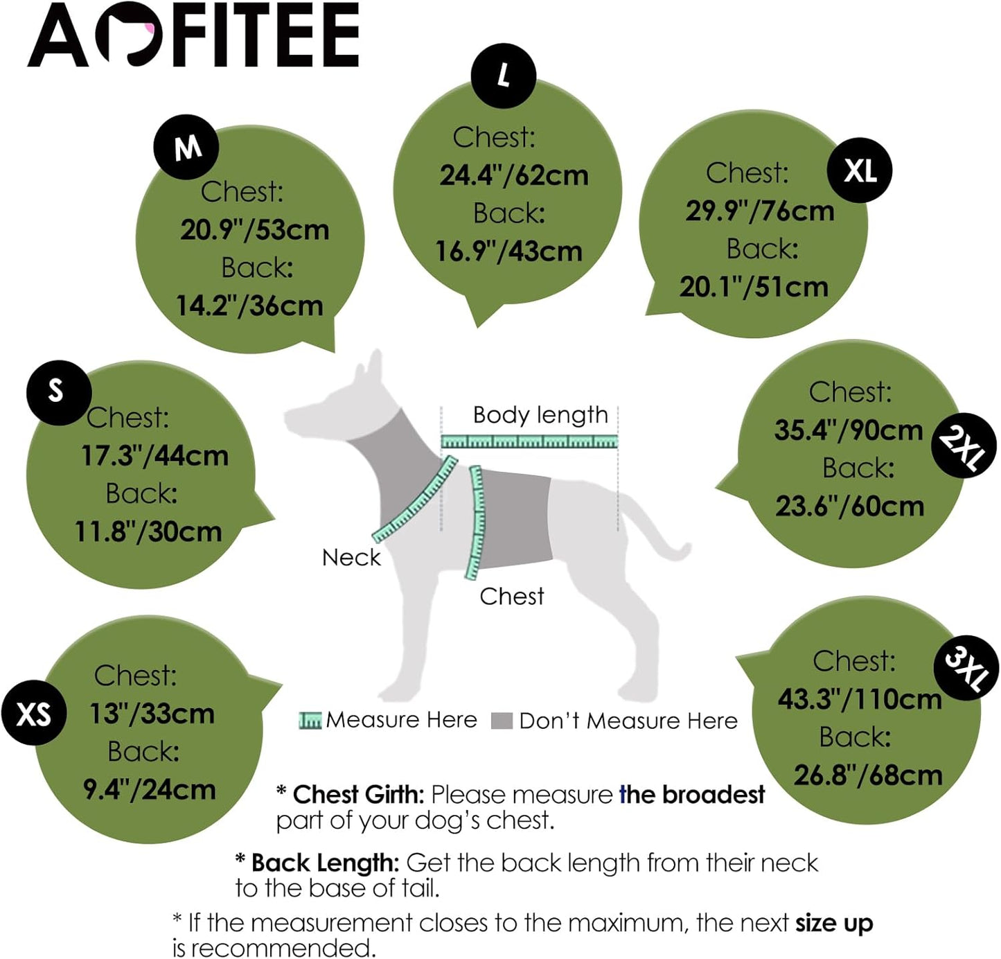 AOFITEE Dog Coat, Warm Dog Winter Coat for Large Dogs, Reflective Turtleneck Dogs Jacket with Harness Built in, Waterproof Windproof Pet Puffer Jacket Fleece Vest for Cold Weather, Green XXXL