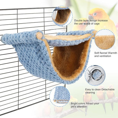 BWOGUE Winter Warm Bird Nest Bed Hanging Hammock Snuggle Hut Parrot House Tent Toy Bird Cage Perch for Parakeet Budgies Cockatiels Lovebird Cockatoo Finch Hamster Chinchilla Guinea Pig