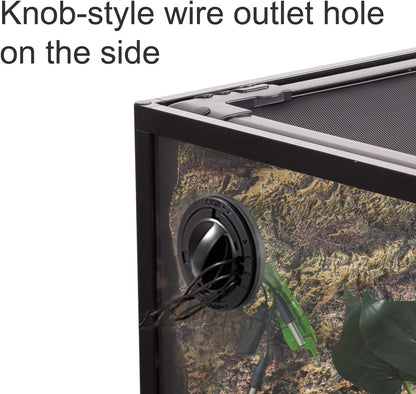 REPTI ZOO 67Gallon Reptile Large Terrarium Upgrade Glass Front Opening Tank Sliding Door with Screen Ventilation Reptile Terrarium About 48" x 18" x 18"(Knock-Down)