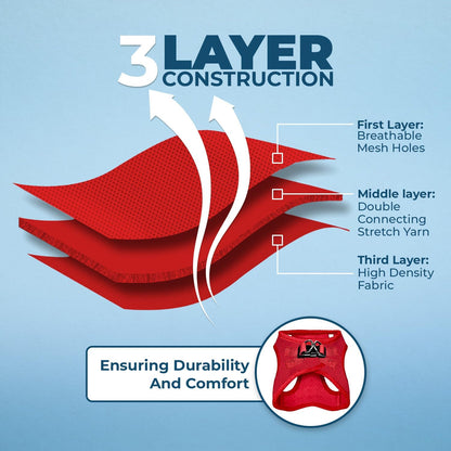 Best Pet Supplies Voyager Step-in Air Harness - All Weather Mesh, Reflective, No Pull Harness for Dogs, Cats - Secure with Hook & Loop Fastener, Buckle, Double D-Rings - Red, M