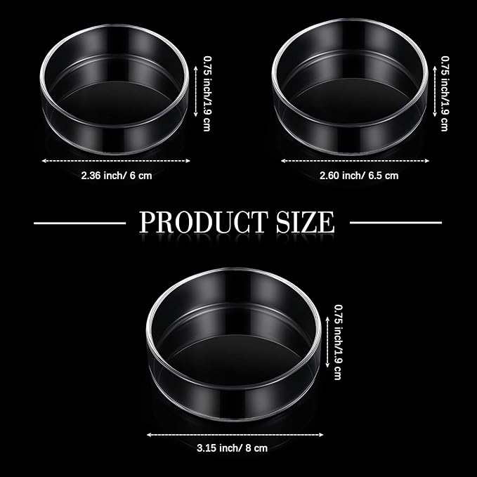 Patelai 3 Pieces Aquarium Shrimp Feeding Dish Clear Glass Fish Tank Feeding Bowl Food Bowl Freshwater Tray Feeder, 60mm, 65mm, 80mm