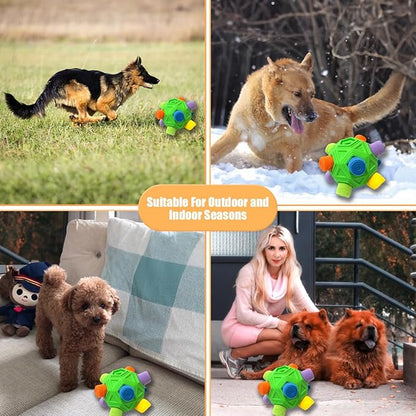 Dog Snuffle Ball-Interactive Puzzle Dog Toys Encourage Natural Foraging Skills Slow Feeder for Training and Stress Relief, Cloth Strip Hiding Food Chew Toys with Squeaky Carrot Toy for Any Size