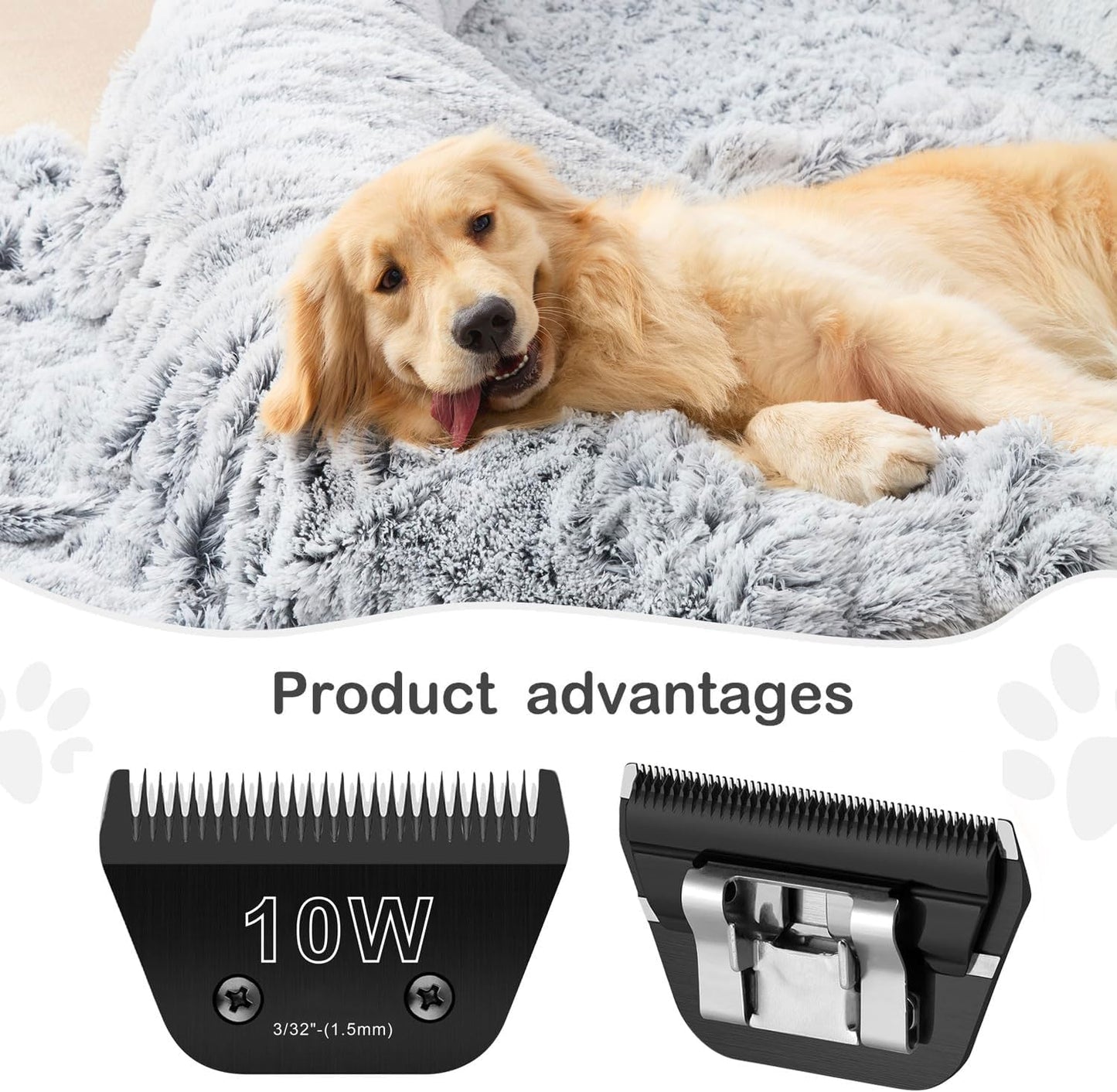 5PCS Wide Blades for Dog Grooming Blades Compatible with Andis Dog Clippers,Dog Clipper Blades Compatible with Oster A5,Wahl km10 Dog Clippers,Stainless-Steel Blade Sharp,Size:10W+30W+4FW+5FW+7FW