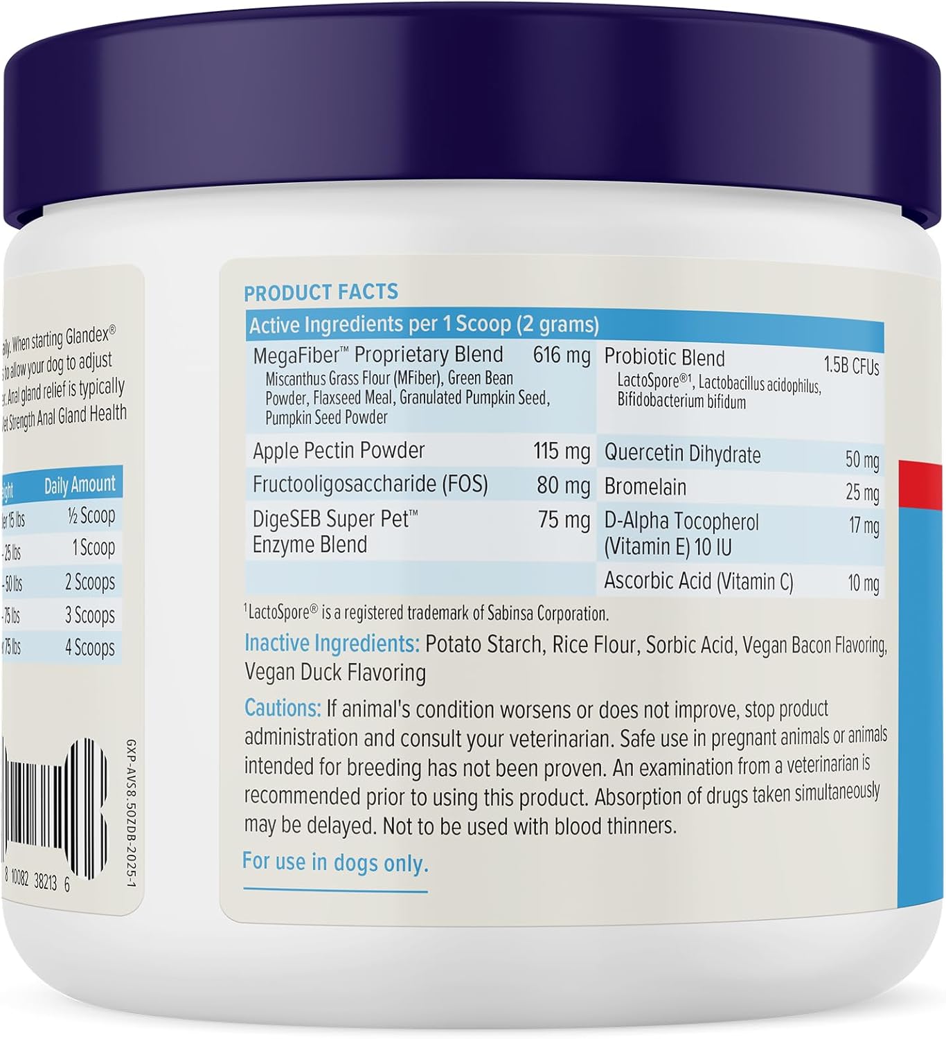 Vetnique Glandex Dog Fiber Supplement Powder for Anal Glands with Pumpkin, Digestive Enzymes & Probiotics - (Regular or Advanced Strength) - Boot The Scoot (8.5 oz, Advanced Strength Duck & Bacon)