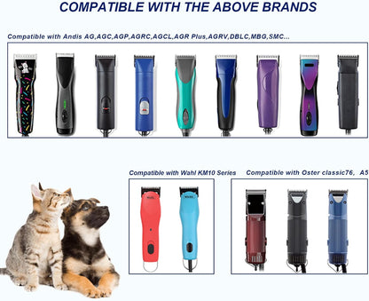 3PACK Dog Grooming Clipper Replacement Blades Compatible with Andis Pet Clipper/Oster A5/Wahl KM Series Dog Clipper,Ceramic Blade & Stainless Steel Blade (10#+30#+40#)