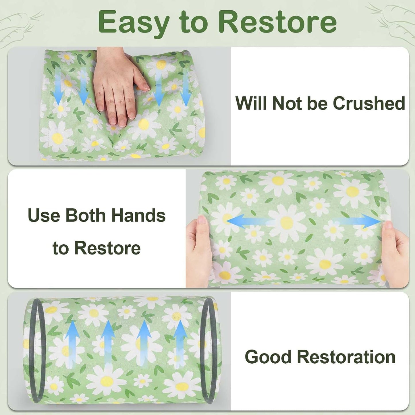 Glittme Guinea Pig Tunnel Washable Guinea Pigs Hideout Portable Rabbit Tunnels Soft Ferret Tunnel for Playing Resting Guinea Pig Accessories for Hedgehogs, Hamster, Bean Green