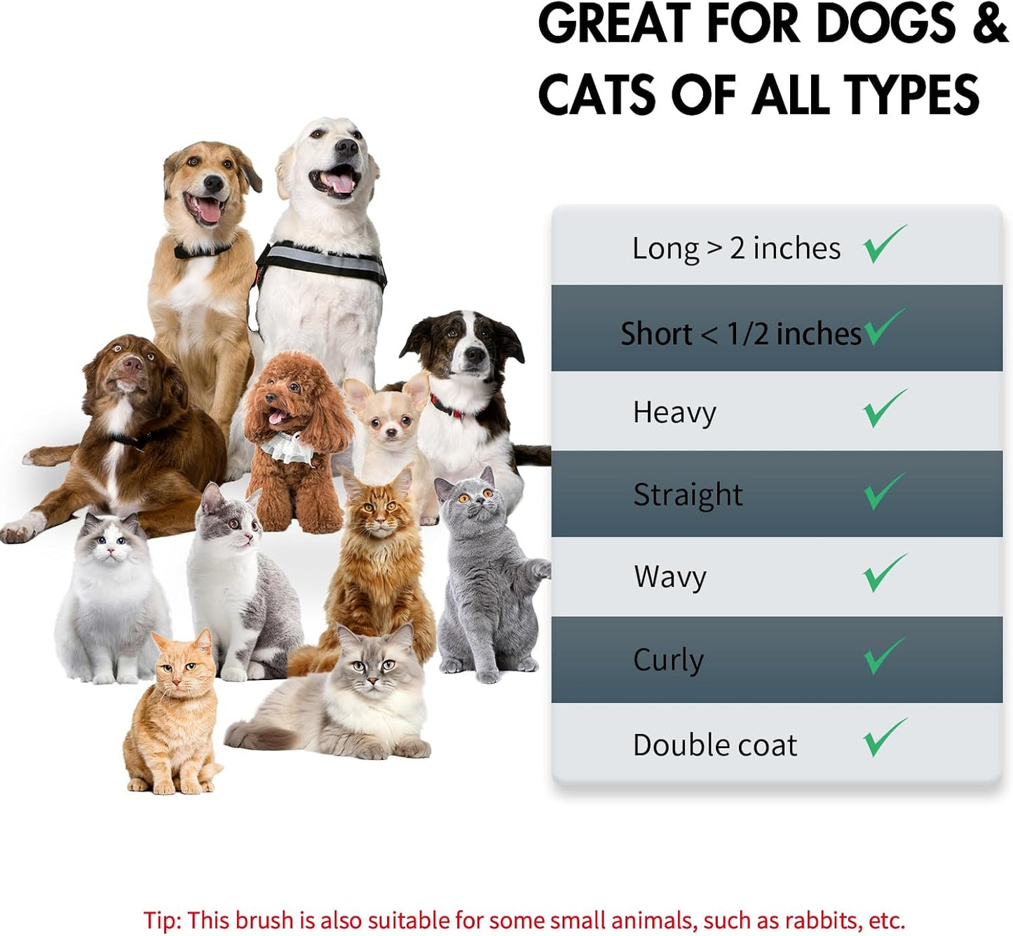 Dog Self Cleaning Slicker Brush for Shedding, Ideal for Short Long Haired Dogs, Including Cat. Removes Loose Fur, Undercoat, Mats, Tangled Hair. Suit for Large Medium Small Animal, Black