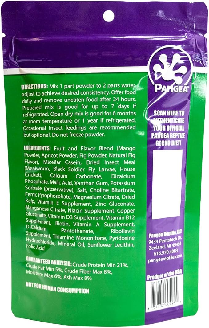 Pangea Fruit Mix Fig & Insects Crested Gecko Complete Diet 8 oz (1/2 lbs)