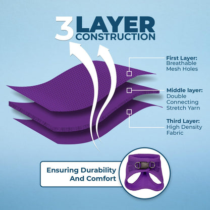 Best Pet Supplies Voyager Step-in Air Harness - All Weather Mesh, Reflective, No Pull Harness for Dogs, Cats - Secure with Hook & Loop Fastener, Buckle, Double D-Rings - Purple, L