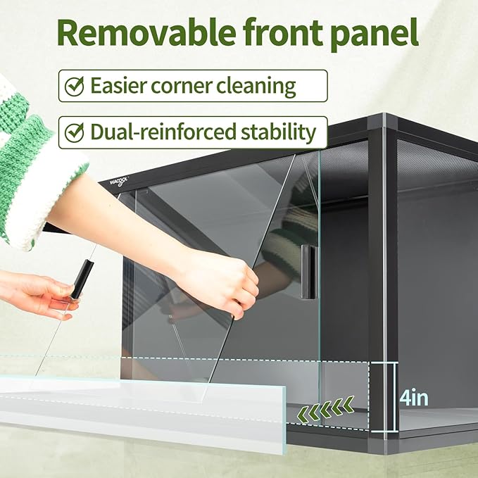 68 Gallon Reptile Tank, Large Terrarium for Bearded Dragons, Snakes, Leopard Geckos, Sliding Door & Top Ventilation, 48" x 18" x 18" Easy-to-Maintain Reptile Enclosure