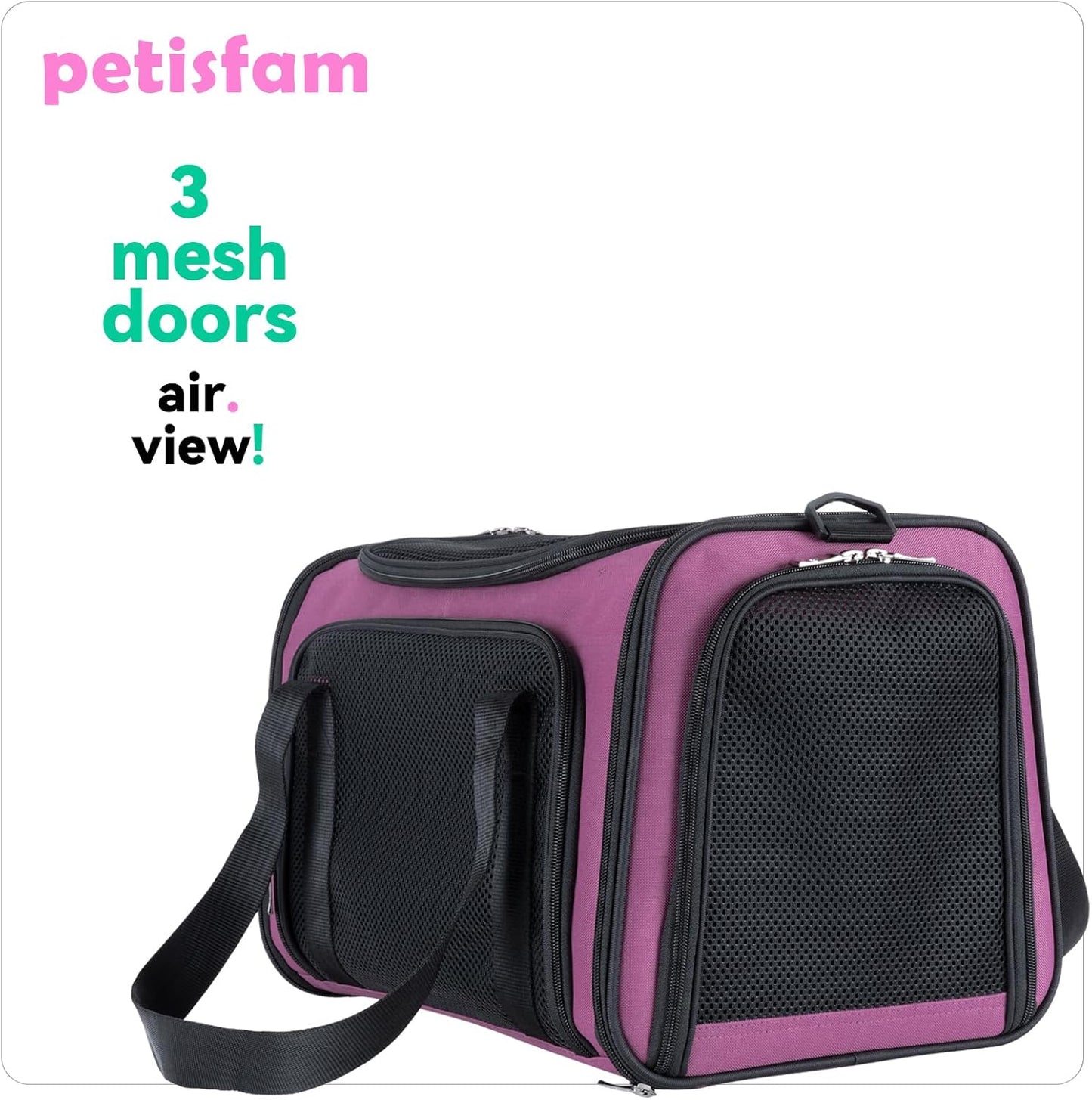 petisfam Easy Load Pet Carrier for Medium Cats and Small Dogs