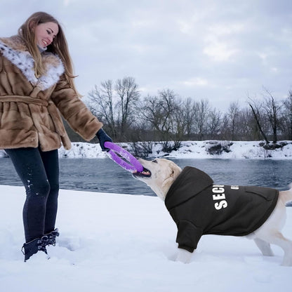 Security Dog Hoodie Warm Cozy Brushed Fleece Interior Clothes Hoodie with Pocket Sweatshirt Dog Sweaters for Medium Dogs(M)
