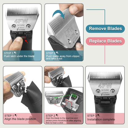 Detachable Pet Dog Grooming Blades-Size 30W Dog Grooming Wide Blade,Cutting length 1/100",Compatible with A***s,Oster A5,Wahl km10 Clippers