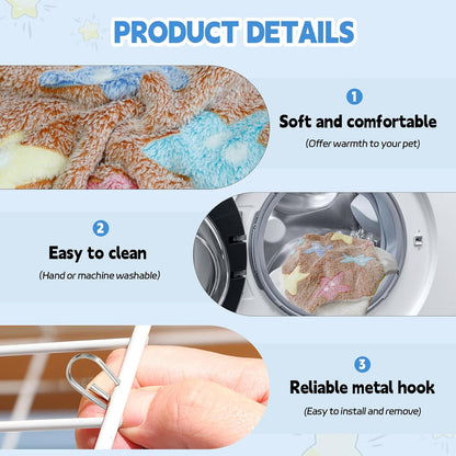 3 Pcs Guinea Pig Hammock, Rat Ferret Hanging Hammock Guinea Pig Accessories for Small Animals Chinchilla Parrot Sugar Glider Ferret Hamster Squirrel (11"×11")