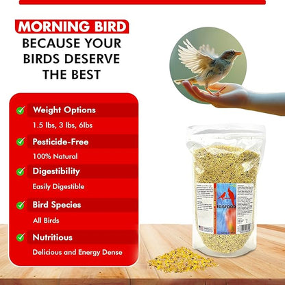 Morning Bird Eggfood 1.5 lbs – Protein Food with Essential Amino Acids, Vitamins & Minerals – Supports Growth, Digestion & Feather Health – Ideal Bird Seed for Breeding and All Bird Types